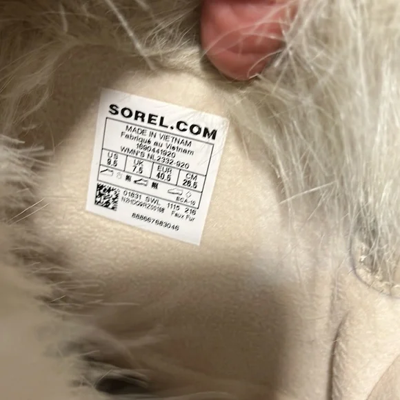 SOREL TOFFINO II Waterproof Quilted Faux Fur Cuffs Lace Up Winter Snow Boots 9.5 - Picture 15 of 16